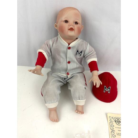 VTG Porcelain Doll Michael By Yolanda Bello Knowles China Company 1991 - Picture 16 of 16